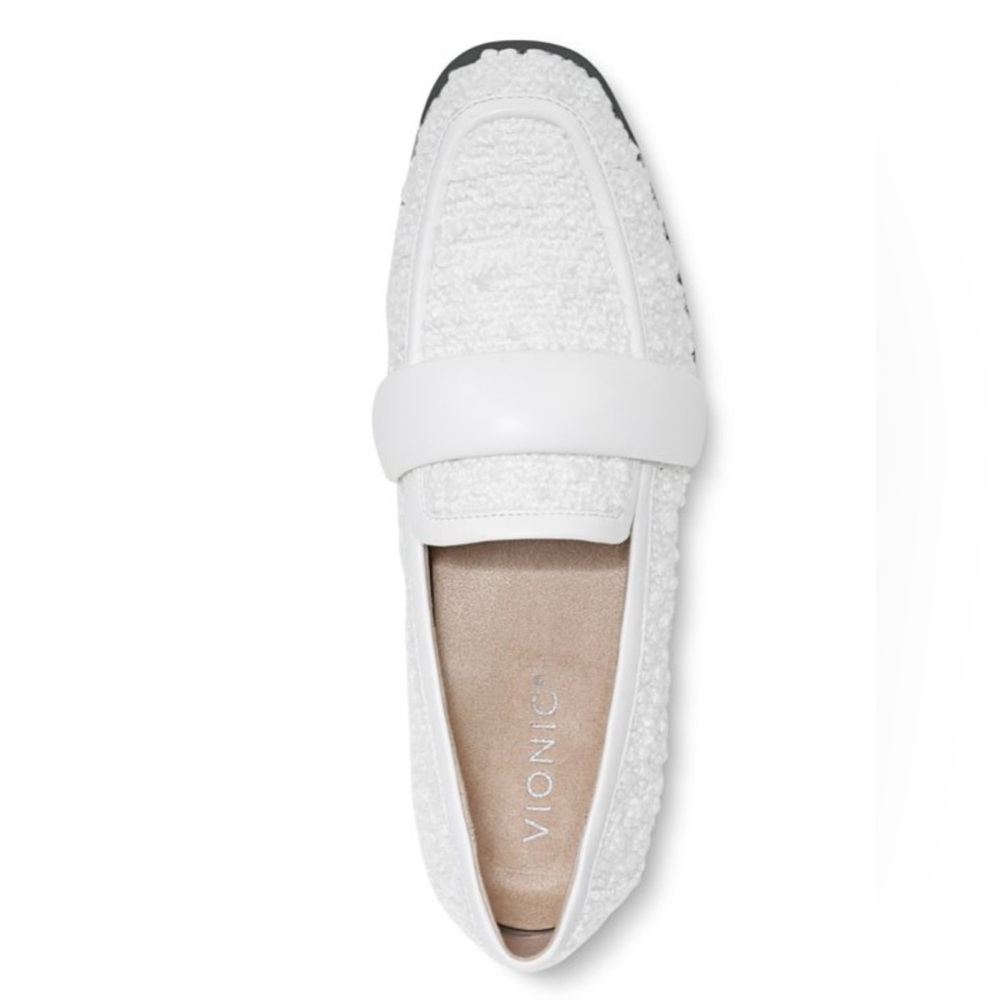 NEW Vionic Mylene White Boucle Loafers - Picture 4 of 9